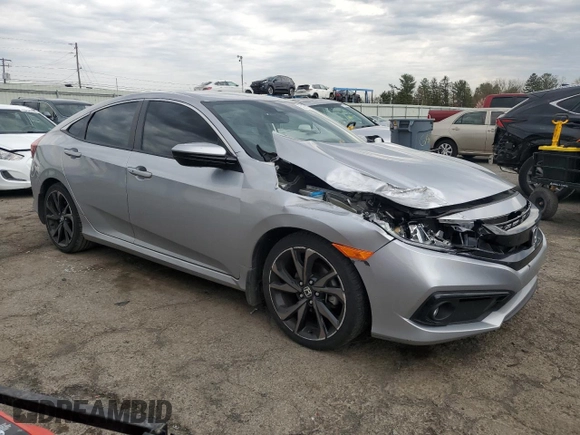 2020 Honda Civic Sedan Sport with VIN 2HGFC2F82LH565281, listed as a Copart auction lot 52740785 with 70,911 mi miles and Salvage Title. Bid and sale history available at carsss.com. Image 4.