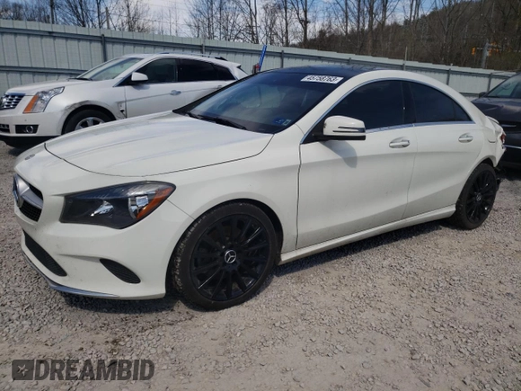 2018 Mercedes-Benz CLA with VIN WDDSJ4GB6JN556618, listed as a Copart auction lot 45758763 with 58,278 mi miles. Bid and sale history available at carsss.com. Image 1.