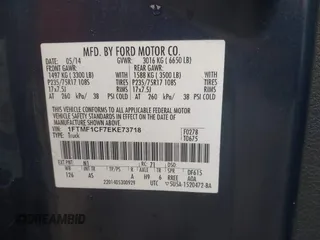 2014 Ford F-150 XL with VIN 1FTMF1CF7EKE73718, listed as a IAAI auction lot 42662490 with 132,762 mi miles and . Bid and sale history available at DreamBid. Image 9.