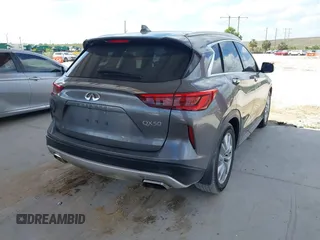 2019 Infiniti QX50 Essential with VIN 3PCAJ5M14KF107297, listed as a IAAI auction lot 42279368 with 93,168 mi miles and . Bid and sale history available at DreamBid. Image 4.