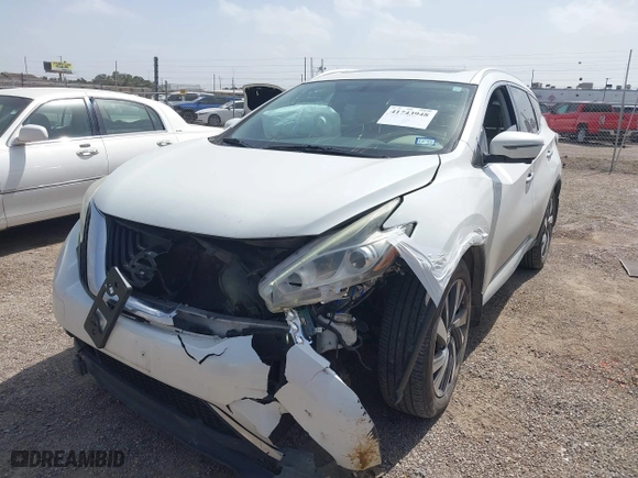 2016 Nissan Murano S with VIN 5N1AZ2MG2GN120050, listed as a IAAI auction lot 41743948 with 159,542 mi miles. Bid and sale history available at carsss.com. Image 17.