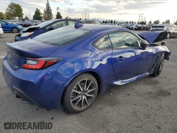 2023 Toyota 86 with VIN JF1ZNBC11P8764160, listed as a Copart auction lot 89409965 with 12,480 mi miles and Salvage Title. Bid and sale history available at DreamBid. Image 3.
