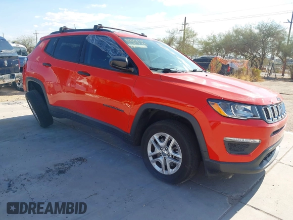 2017 Jeep Compass Sport with VIN 3C4NJDABXHT642198, listed as a IAAI auction lot 42385002 with 82,626 mi miles and . Bid and sale history available at DreamBid. Image 1.