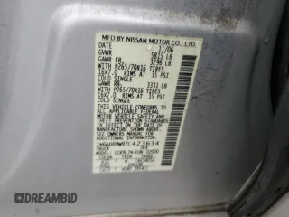 2007 Nissan Frontier SE with VIN 1N6AD09W97C423634, listed as a Copart auction lot 60997335 with 161,871 mi miles and Salvage title. Bid and sale history available at DreamBid. Image 13.
