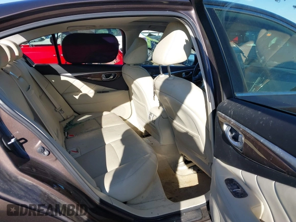 2014 Infiniti Q50 Hybrid Sport with VIN JN1AV7AP3EM691473, listed as a IAAI auction lot 41348911 with 128,851 mi miles and . Bid and sale history available at DreamBid. Image 8.
