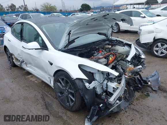 2023 Tesla Model 3 with VIN 5YJ3E1EA6PF432397, listed as a IAAI auction lot 41760895 with 15,692 mi miles and . Bid and sale history available at DreamBid. Image 1.