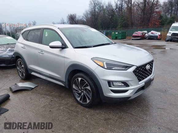 2019 Hyundai Tucson Ultimate with VIN KM8J3CAL7KU870101, listed as a IAAI auction lot 41084692 with 45,645 mi miles. Bid and sale history available at carsss.com. Image 1.