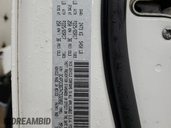 2017 Dodge Journey SXT с VIN 3C4PDCBG7HT532052, выставлен на аукционе Copart как лот 59502325 с пробегом 183 377 миль миль и Чистый • Clean title. История ставок и продаж доступна на DreamBid. Изображение 14.