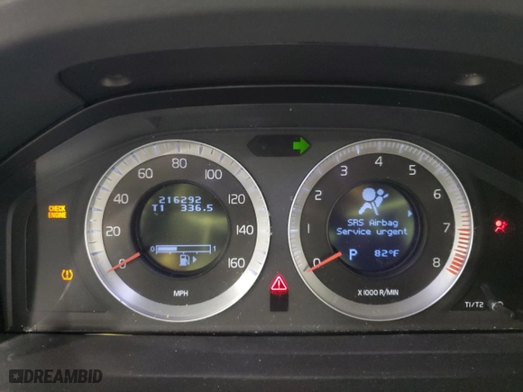 2009 Volvo S80 I6 Turbo with VIN YV1AR992591104746, listed as a Copart auction lot 43785005 with 216,292 mi miles and Salvage Title. Bid and sale history available at carsss.com. Image 9.