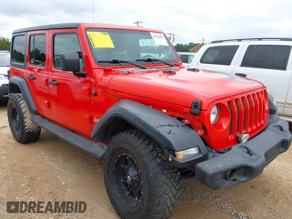 2020 Jeep Wrangler Unlimited Sport S z VIN 1C4HJXDN7LW281357, wystawiony jako IAAI lot #42363990 z przebiegiem 69 068 mil mil oraz . Historia ofert i sprzedaży dostępna na DreamBid. Obrazek 1.