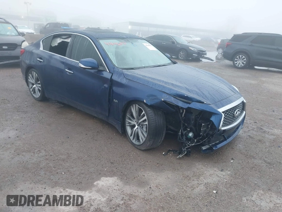 2019 Infiniti Q50 Luxe with VIN JN1EV7AP7KM519475, listed as a IAAI auction lot 41646571 with 39,155 mi miles and . Bid and sale history available at DreamBid. Image 6.