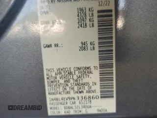 2023 Nissan Altima SL with VIN 1N4BL4EV9PN336860, listed as a Copart auction lot 53666085 with 49,223 mi miles and Non Repairable. Bid and sale history available at carsss.com. Image 13.