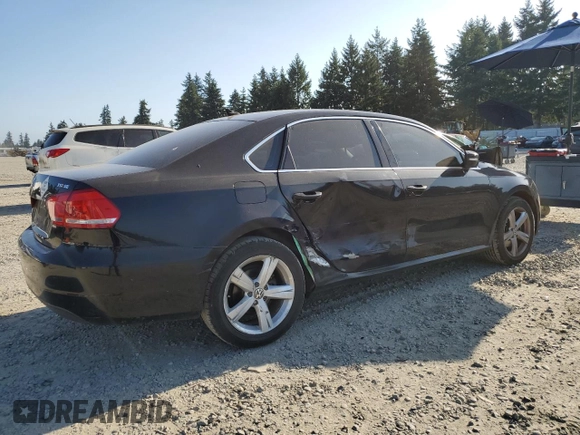 2014 Volkswagen Passat SE with VIN 1VWBT7A34EC107881, listed as a Copart auction lot 65431345 with 106,432 mi miles and Salvage title. Bid and sale history available at DreamBid. Image 3.
