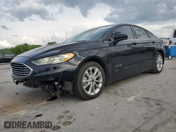 2019 Ford Fusion Hybrid SE with VIN 3FA6P0LUXKR243750, listed as a Copart auction lot 52634935 with 111,757 mi miles and Salvage Title. Bid and sale history available at carsss.com. Image 1.