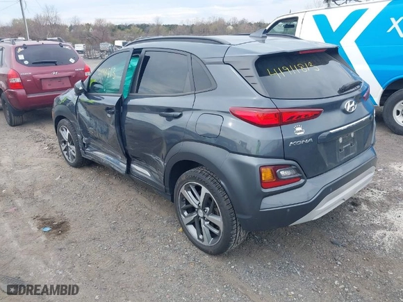 2020 Hyundai Kona Ultimate with VIN KM8K5CA56LU518063, listed as a IAAI auction lot 41911813 with 69,087 mi miles. Bid and sale history available at carsss.com. Image 3.