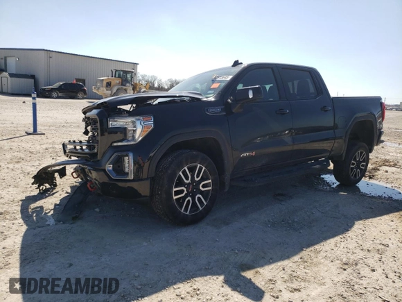 2021 GMC Sierra 1500 AT4 with VIN 3GTP9EED0MG365003, listed as a Copart auction lot 43715645 with 70,051 mi miles and Salvage Title. Bid and sale history available at carsss.com. Image 1.