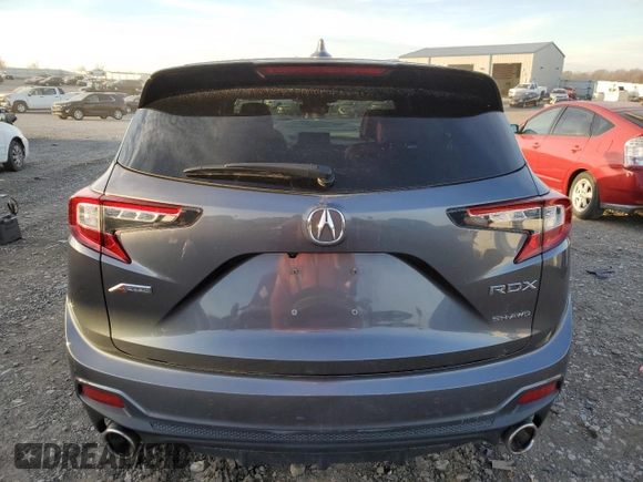 2021 Acura RDX w/A-Spec Package with VIN 5J8TC2H65ML046017, listed as a Copart auction lot 80743283 with 23,589 mi miles and Salvage Title. Bid and sale history available at carsss.com. Image 6.