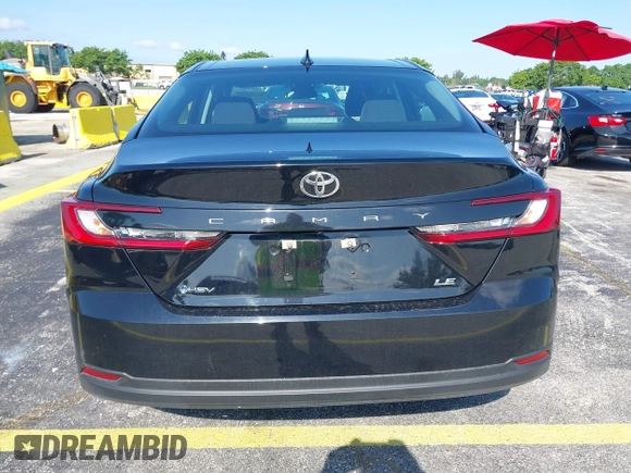 2025 Toyota Camry LE with VIN 4T1DAACK7SU518065, listed as a IAAI auction lot 41974635 with 17,279 mi miles and . Bid and sale history available at DreamBid. Image 16.