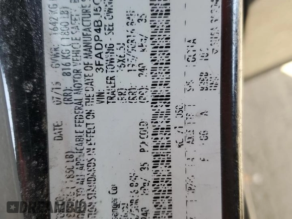 2016 Ford Fiesta SE with VIN 3FADP4BJ5GM105172, listed as a Copart auction lot 81106834 with 201,828 mi miles and Salvage Title. Bid and sale history available at DreamBid. Image 14.