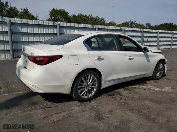 2018 Infiniti Q50 3.0t LUXE with VIN JN1EV7AR4JM442631, listed as a Copart auction lot 50511885 with 0 mi miles and Salvage Title. Bid and sale history available at carsss.com. Image 3.