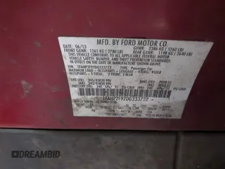 2013 Ford Taurus Limited с VIN 1FAHP2F92DG233722, выставлен на аукционе IAAI как лот 41145252 с пробегом 166 632 миль миль и . История ставок и продаж доступна на DreamBid. Изображение 9.