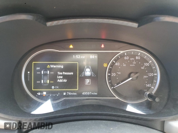 2022 Nissan Versa SV with VIN 3N1CN8EV4NL827255, listed as a Copart auction lot 53330135 with 49,597 mi miles and Salvage title. Bid and sale history available at DreamBid. Image 9.