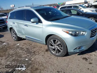 2013 Infiniti JX35 with VIN 5N1AL0MM3DC323998, listed as a IAAI auction lot 41385419 with 193,371 mi miles. Bid and sale history available at carsss.com. Image 1.