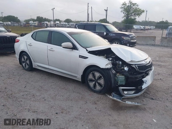 2012 Kia Optima Hybrid with VIN KNAGM4AD9C5028122, listed as a IAAI auction lot 41937927 with 125,231 mi miles. Bid and sale history available at carsss.com. Image 1.