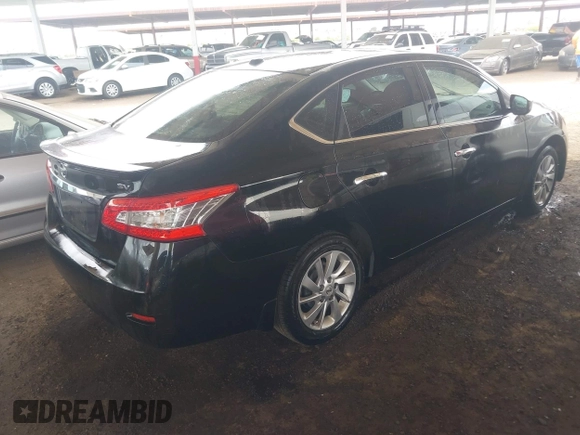 2015 Nissan Sentra S with VIN 3N1AB7AP9FY379620, listed as a IAAI auction lot 42036075 with 110,021 mi miles. Bid and sale history available at carsss.com. Image 4.
