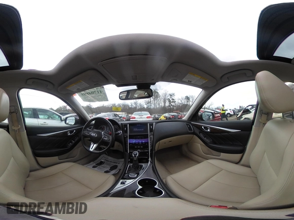 2018 Infiniti Q50 Sport with VIN JN1EV7AP4JM350322, listed as a IAAI auction lot 41704895 with 117,408 mi miles and . Bid and sale history available at carsss.com. Image 18.