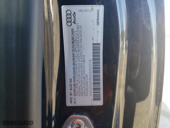 2013 Audi S5 Premium Plus with VIN WAUCGAFRXDA002226, listed as a Copart auction lot 74486294 with 91,878 mi miles and Salvage Title. Bid and sale history available at carsss.com. Image 12.