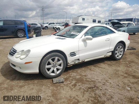 2003 Mercedes-Benz SL 500 with VIN WDBSK75F53F041507, listed as a Copart auction lot 55630925 with 129,451 mi miles and Salvage title. Bid and sale history available at DreamBid. Image 1.