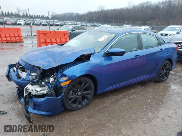 2020 Honda Civic Sedan Sport with VIN 2HGFC2F85LH588246, listed as a IAAI auction lot 41209597 with 45,220 mi miles. Bid and sale history available at carsss.com. Image 2.