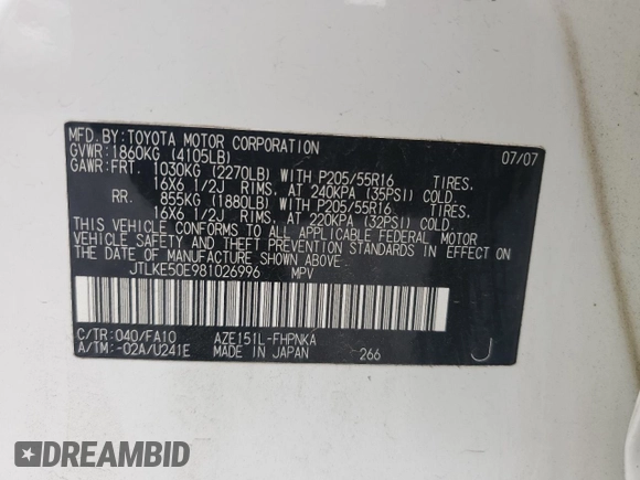2008 Scion xB z VIN JTLKE50E981026996, wystawiony jako Copart lot #57676945 z przebiegiem 223 038 mil mil oraz Szkody całkowita. Historia ofert i sprzedaży dostępna na DreamBid. Obrazek 12.