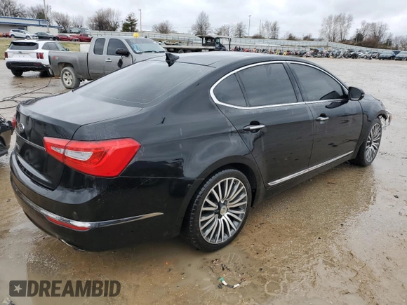 2015 Kia Cadenza Premium with VIN KNALN4D78F5177255, listed as a Copart auction lot 45192303 with 95,917 mi miles and Salvage Title. Bid and sale history available at carsss.com. Image 3.