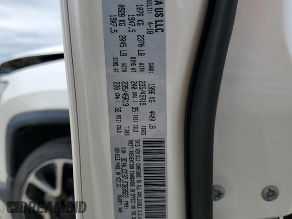 2018 Jeep Compass Limited with VIN 3C4NJCCB7JT368522, listed as a Copart auction lot 55795405 with 111,654 mi miles and Salvage title. Bid and sale history available at DreamBid. Image 13.