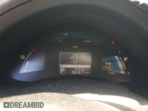 2013 Nissan LEAF SL with VIN 1N4AZ0CP9DC409899, listed as a Copart auction lot 52597555 with 61,628 mi miles and Salvage Title. Bid and sale history available at carsss.com. Image 9.