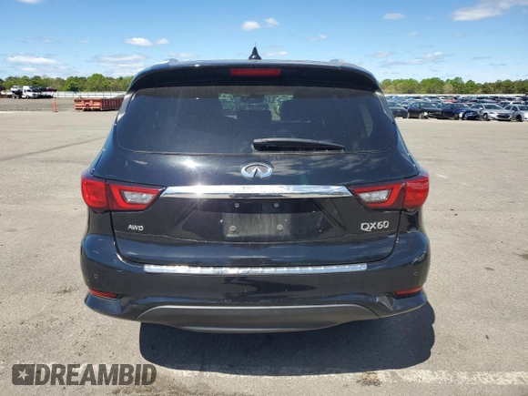 2019 Infiniti QX60 Luxe with VIN 5N1DL0MM4KC561711, listed as a Copart auction lot 57309695 with 46,642 mi miles and Salvage title. Bid and sale history available at DreamBid. Image 6.