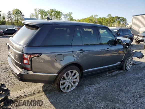 2016 Land Rover Range Rover HSE with VIN SALGS2VF0GA257268, listed as a Copart auction lot 52306245 with Not provided miles and Salvage title. Bid and sale history available at DreamBid. Image 3.