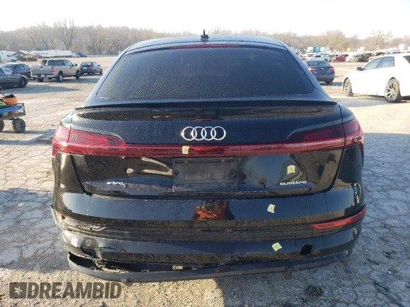 2021 Audi e-tron Sportback Premium Plus with VIN WA12AAGE9MB001276, listed as a Copart auction lot 47997464 with 35,672 mi miles and Salvage title. Bid and sale history available at DreamBid. Image 6.