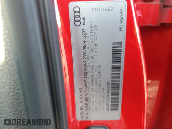 2015 Audi A3 Premium Plus z VIN WAUEFGFF3F1039299, wystawiony jako Copart lot #58120224 z przebiegiem 127 070 mil mil oraz Szkoda całkowita • Salvage title. Historia ofert i sprzedaży dostępna na DreamBid. Obrazek 13.