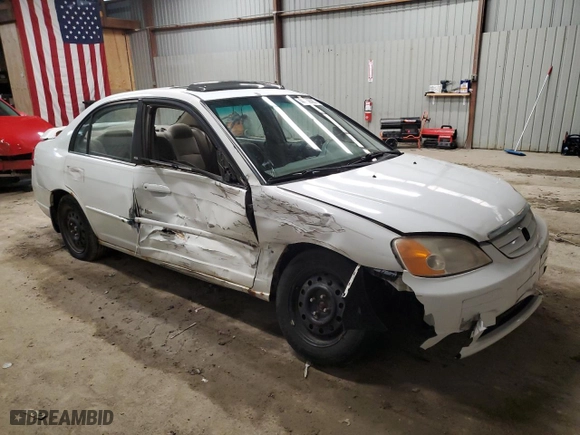 2002 Honda Civic EX with VIN 2HGES26842H507931, listed as a Copart auction lot 44452885 with 235,425 mi miles and Salvage Title. Bid and sale history available at carsss.com. Image 4.