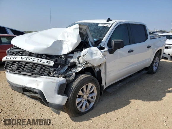 2022 Chevrolet Silverado 1500 Custom with VIN 3GCPWBEK7NG131092, listed as a Copart auction lot 50351115 with 58,409 mi miles and Salvage Title. Bid and sale history available at DreamBid. Image 1.