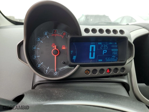2014 Chevrolet Sonic LS with VIN 1G1JA6SH9E4164380, listed as a Copart auction lot 41633345 with 56,862 mi miles and Salvage Title. Bid and sale history available at carsss.com. Image 9.
