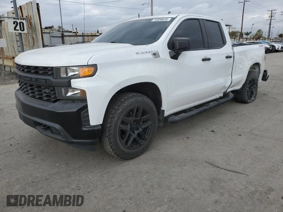 2020 Chevrolet Silverado 1500 Work Truck with VIN 1GCRYAEF7LZ166356, listed as a Copart auction lot 54688635 with 57,733 mi miles and Salvage Title. Bid and sale history available at carsss.com. Image 1.