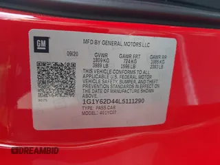 2020 Chevrolet Corvette 1LT with VIN 1G1Y62D44L5111290, listed as a IAAI auction lot 41481994 with 10,717 mi miles. Bid and sale history available at carsss.com. Image 9.