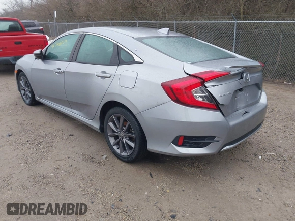 2021 Honda Civic Sedan EX-L with VIN 19XFC1F77ME011926, listed as a IAAI auction lot 41561104 with 76,163 mi miles. Bid and sale history available at carsss.com. Image 3.