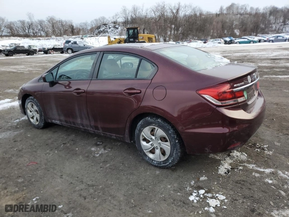 2015 Honda Civic Sedan LX with VIN 19XFB2F54FE218977, listed as a Copart auction lot 89195335 with 184,568 mi miles and Clean Title. Bid and sale history available at carsss.com. Image 2.