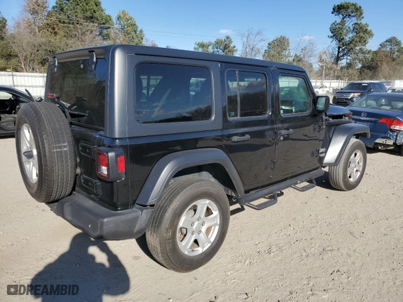 2019 Jeep Wrangler Unlimited Sport S with VIN 1C4HJXDG9KW555447, listed as a Copart auction lot 83659034 with 77,389 mi miles and Salvage Title. Bid and sale history available at carsss.com. Image 3.