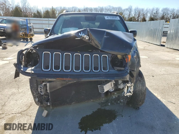 2017 Jeep Renegade Latitude with VIN ZACCJBBB5HPF31270, listed as a Copart auction lot 47350685 with 105,569 mi miles and Salvage Title. Bid and sale history available at carsss.com. Image 5.